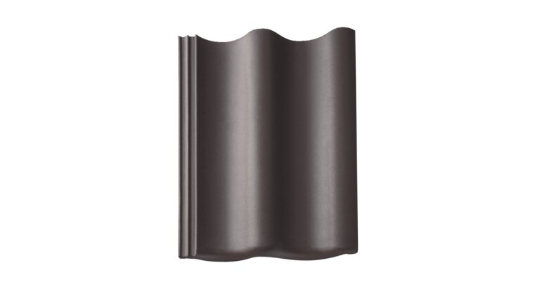 Dachziegel mit geschwungenem Profil, schwarz